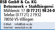 Logo BSB GmbH & Co. KG Beton - Stahl u. Baustoff