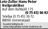 Logo Letz-Zeller Hans-Peter Dr. Heilpraktiker + Baubiologe