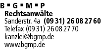 Logo B - G - M - P Rechtsanwälte