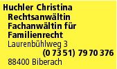 Logo Huchler Christina Rechtsanwältin Christina