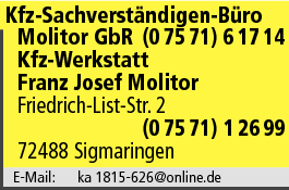 Kundenbanner Molitor GbR Kfz-Sachverständigen-Büro