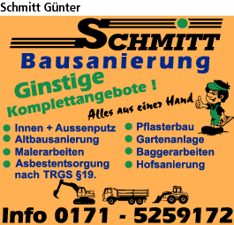 Kundenbanner Schmitt Günter Bauunternehmung