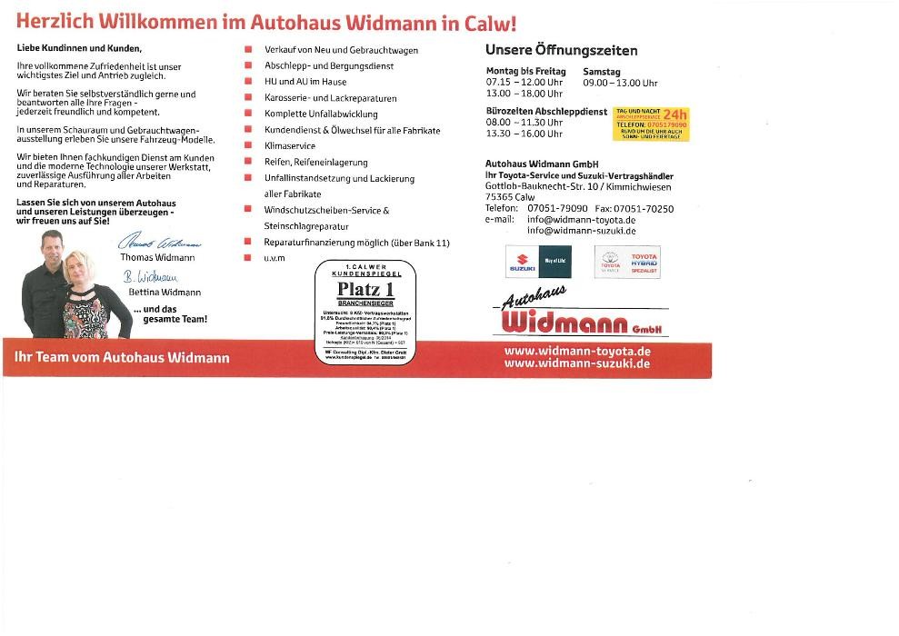 Bilder Widmann GmbH Autohaus - Toyota-Service