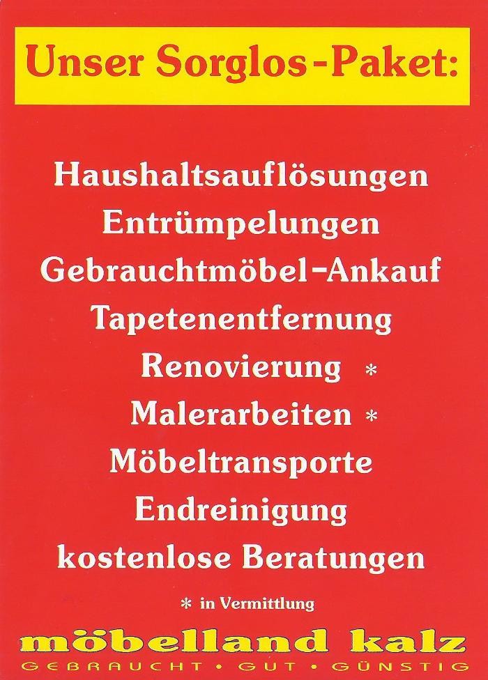 Bilder möbelland Kalz Haushaltsauflösungen & Möbeltransporte