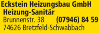 Eckstein Heizungsbau GmbH Logo