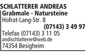 Andreas Schlatterer Grabmale - Natursteine Logo