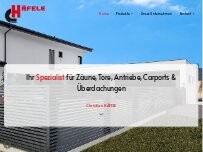 Website Screenshot Christian Häfele - Zäune - Tore - Überdachungen