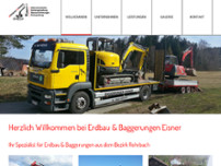 Erdbau & Baggerungen Eisner website screenshot