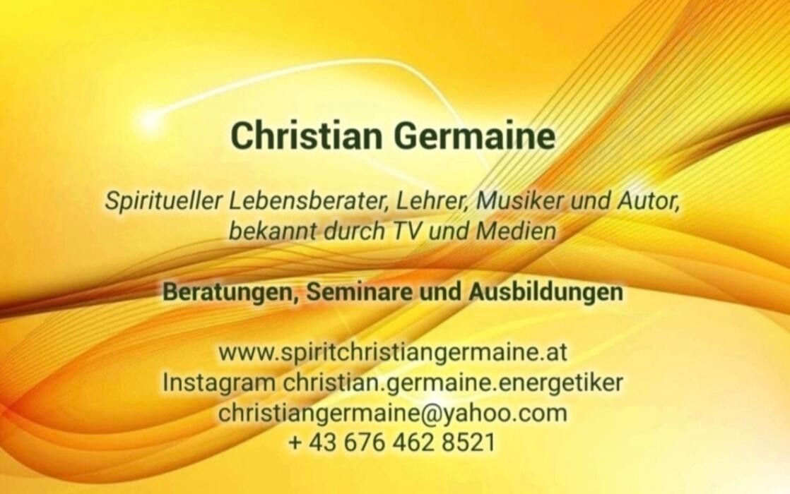 Bilder Christian Germaine, Spiritueller Lebensberater, Hypnose-Coach, Lehrer, Musiker und Autor, bekannt durch TV und Medien