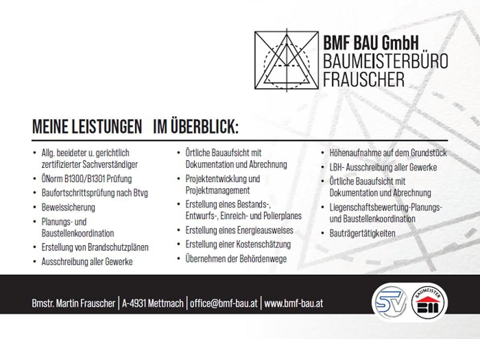 Bilder BMF Bau Baumeister - Martin Frauscher