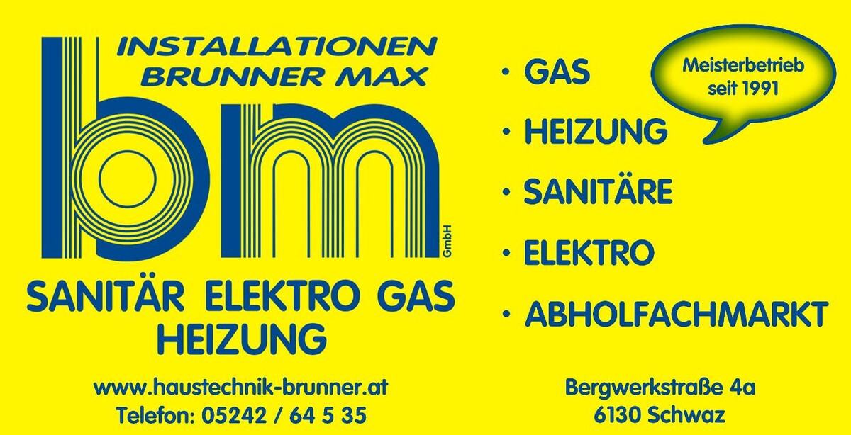 Installationen Brunner Max - Schwaz Logo