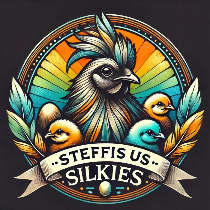 Zwergseidenhuhn und US Silkies Logo