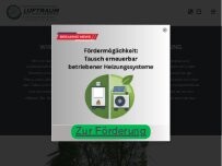 Website Screenshot Luftraum Klima-Lüftung-Alternativenergien GmbH