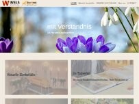 Website Screenshot Bestattung der Stadt Wels GmbH