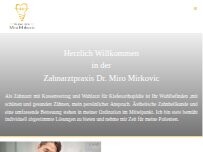 Website Screenshot Zahnarzt Dr. Miro Mirkovic