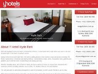 Y Hotel Hyde Park website screenshot