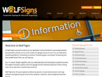 Wolf Signs Pty Ltd. website screenshot