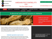 Aardvark Pest Control pty ltd website screenshot