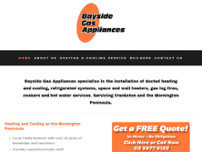 Bayside Gas Appliances website screenshot