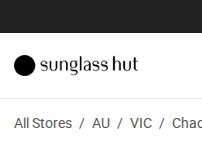 Website Screenshot Sunglass Hut Chadstone