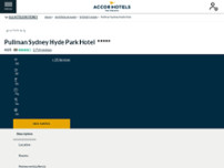 Pullman Sydney Hyde Park website screenshot