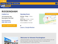Vetwest Animal Hospitals Rockingham website screenshot