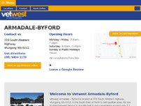 Vetwest Animal Hospital Armadale Byford website screenshot