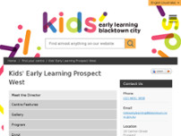 Kids' Early Learning Prospect West website screenshot