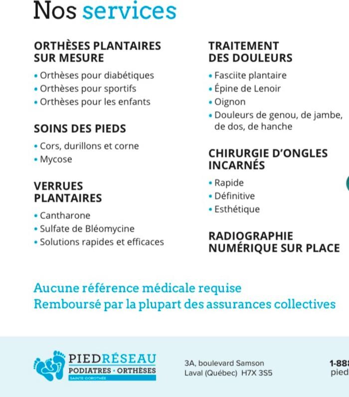 Images PiedRéseau Sainte-Dorothée - Podiatres et orthèses
