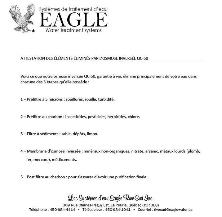 Images Les Systèmes d'Eau Eagle Rive-Sud Inc.