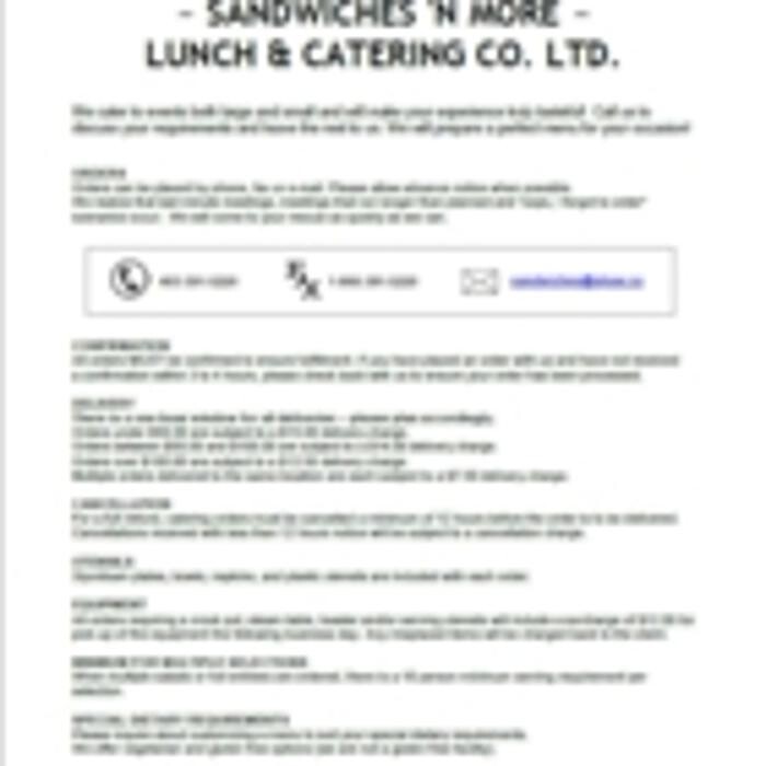 Images Sandwiches'N More Lunch & Catering Co. Ltd.
