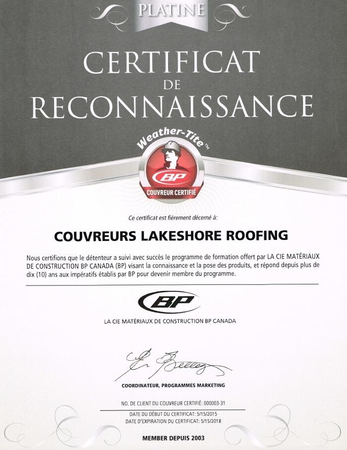 Images Couvreurs Lakeshore Roofing