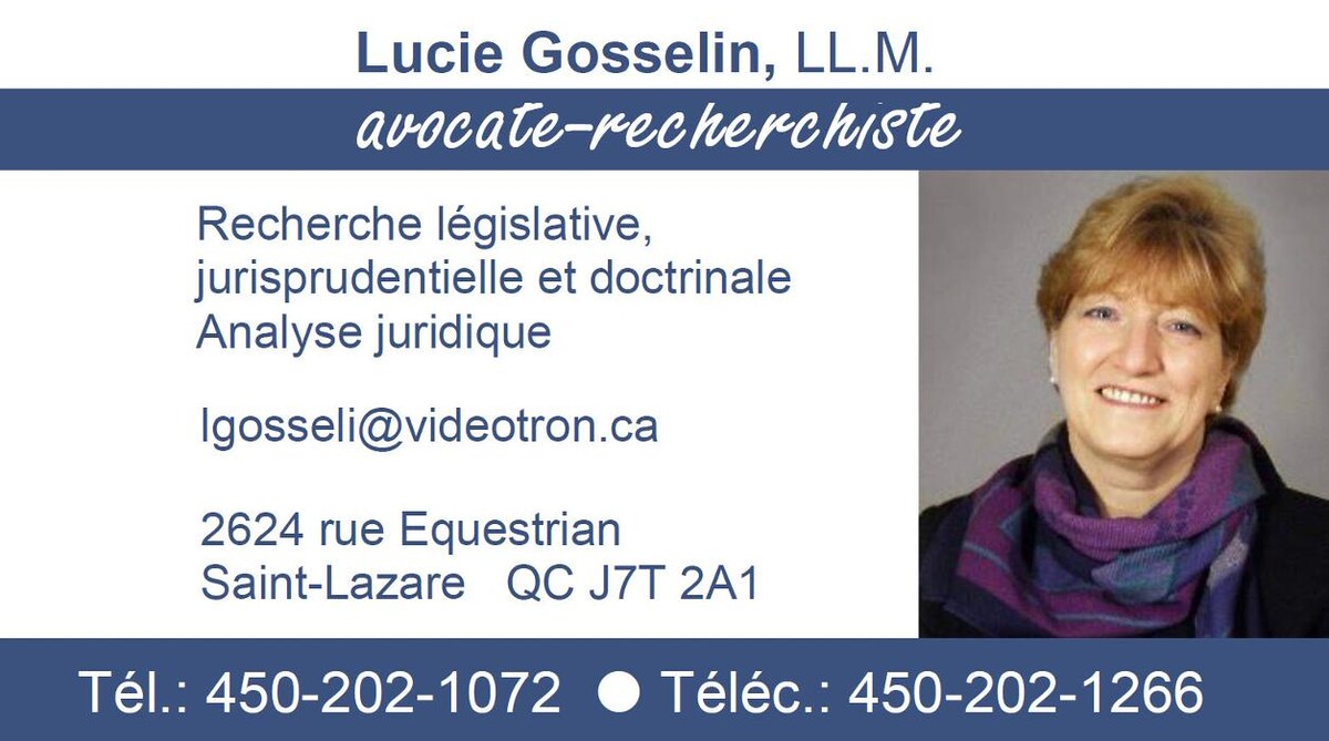 Images Lucie Gosselin Avocate Recherchiste