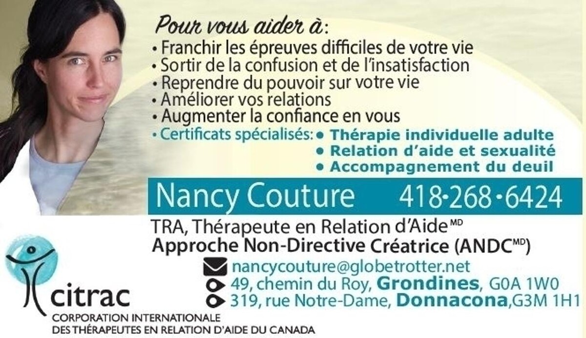 Images Nancy Couture - Thérapeute en Relation d'Aide