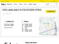 Website Screenshot Fido (Available in the Rogers store)