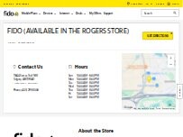 Website Screenshot Fido (Available in the Rogers store)