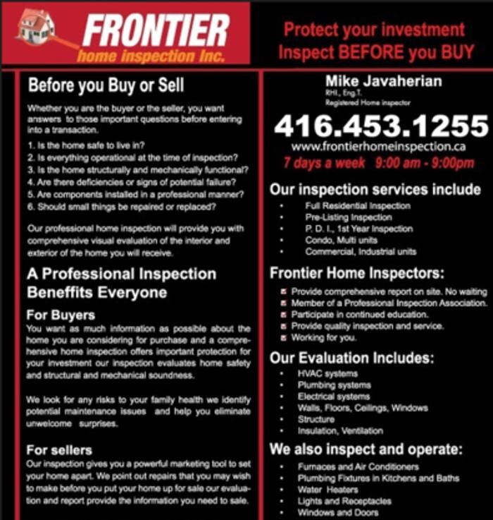 Images Frontier Home Inspection Inc