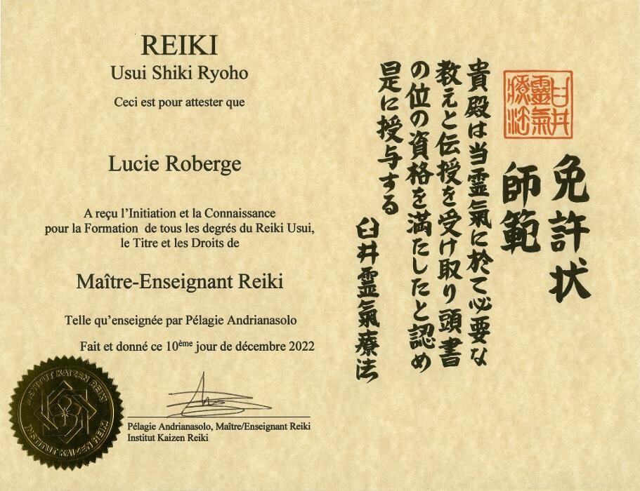 Images Lucie Roberge énergéticienne et maître Reiki