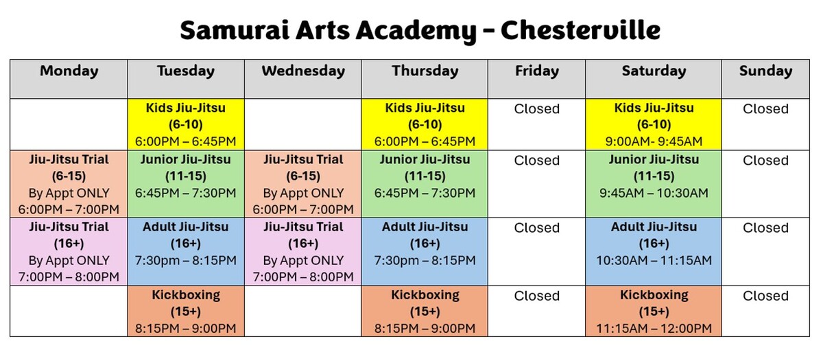 Images Samurai Arts Academy - Chesterville Division