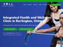Website Screenshot Pillars of Wellness - Burlington Physiotherapy, Counselling, Chiropractor