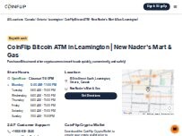 Website Screenshot CoinFlip Bitcoin ATM - New Nader's Mart & Gas (Leamington)