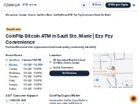 Website Screenshot CoinFlip Bitcoin ATM - Ezy Pzy Convenience (Sault Ste. Marie)