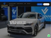 Website Screenshot Vancouver Velocity Car Rentals - Exotic and Luxury Car Rentals