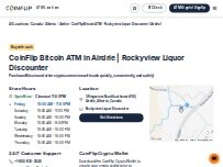Website Screenshot CoinFlip Bitcoin ATM - Rockyview Liquor Discounter (Airdrie)