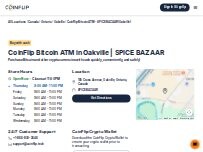 Website Screenshot CoinFlip Bitcoin ATM - SPICE BAZAAR (Oakville)