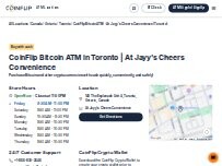 Website Screenshot CoinFlip Bitcoin ATM - At Jayy's Cheers Convenience (Toronto)