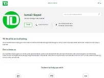 Website Screenshot Ismail Sayed - TD Account Manager Small Business