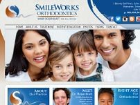 SmileWorks Orthodontics website screenshot