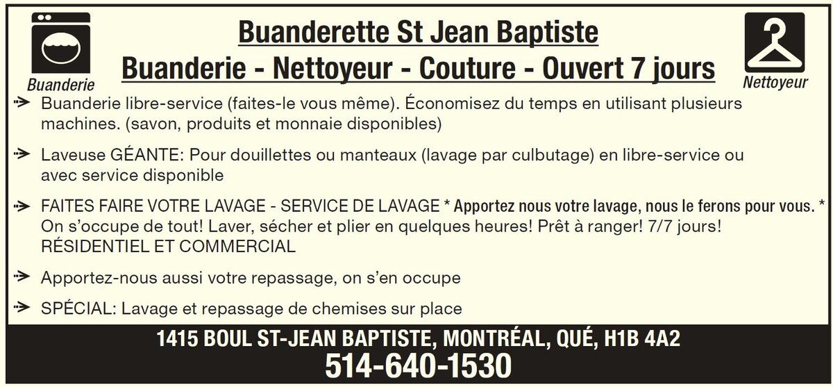 Images Buanderette St Jean Baptiste /Nettoyeur/Couture