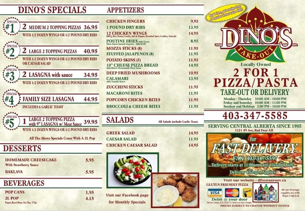 Images Dino's 2 for 1 Pizza & Pasta